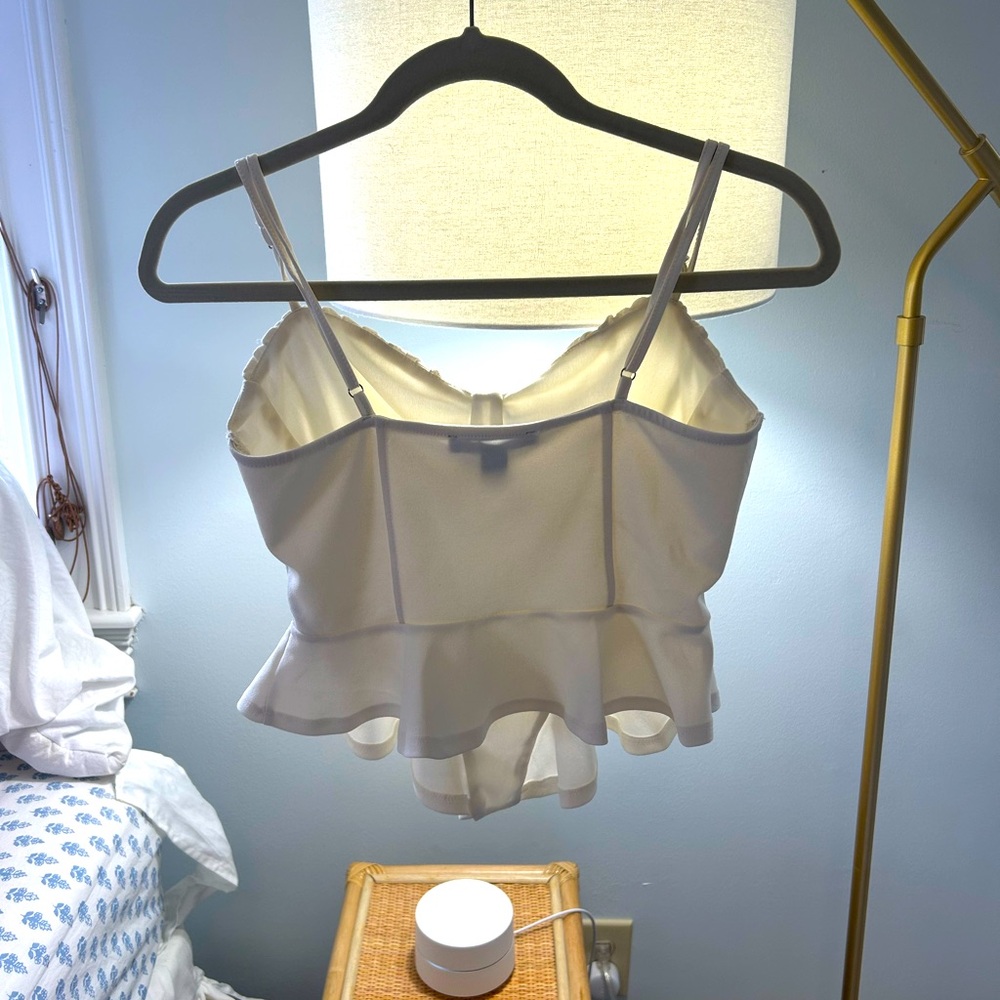 White Peplum Cami Top